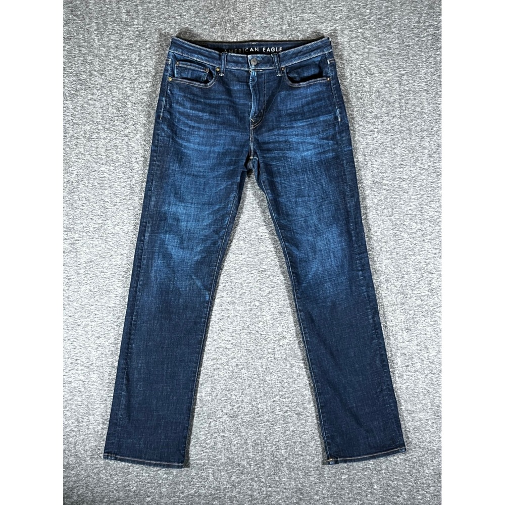 American Eagle Next Level Flex Slim Straight Jeans Mens 34x36 Actual (34x34)